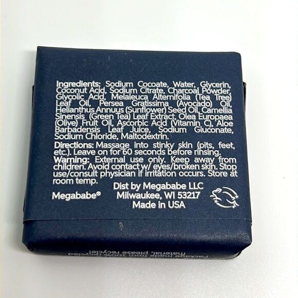 $6🌟 MEGABABE Space Bar Detoxifying Charcoal Underarm Bar - Picture 5 of 6